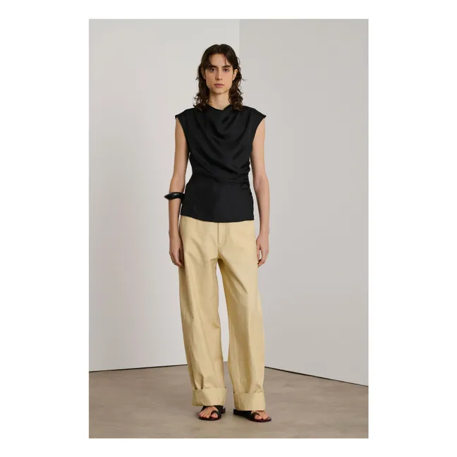 Pantalón Wally de algodón y lino | Crudo