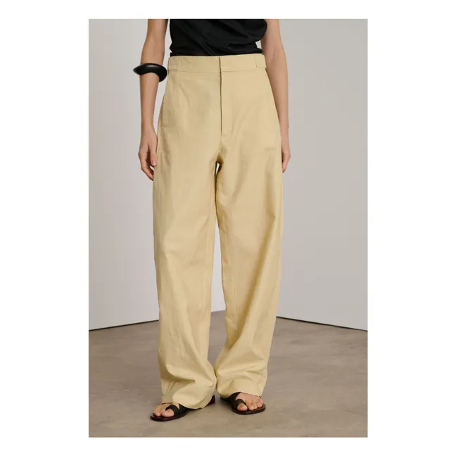 Pantalón Wally de algodón y lino | Crudo