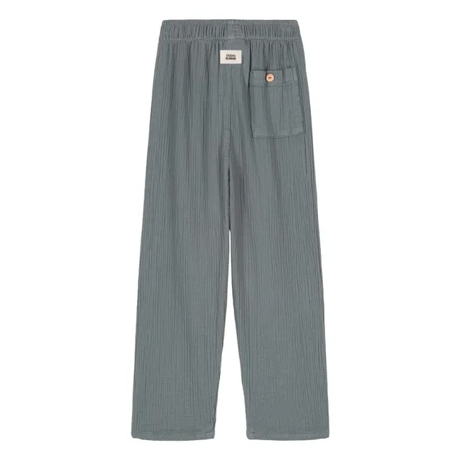 Cousin Cotton Gauze Pants | Grey blue