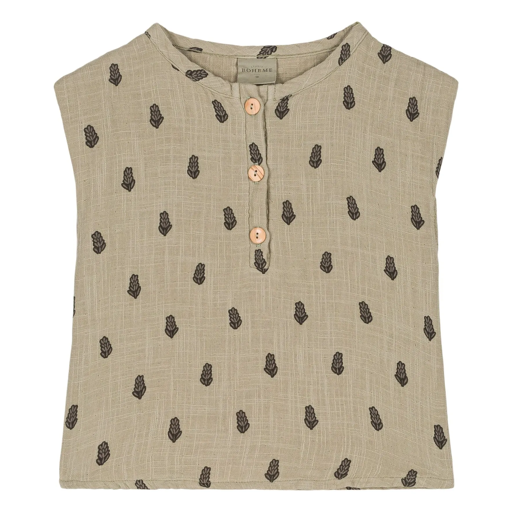 Studio Bohème Taupe Brown Roman Lavender Tank Top