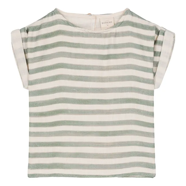 Praslin Striped Blouse | Green