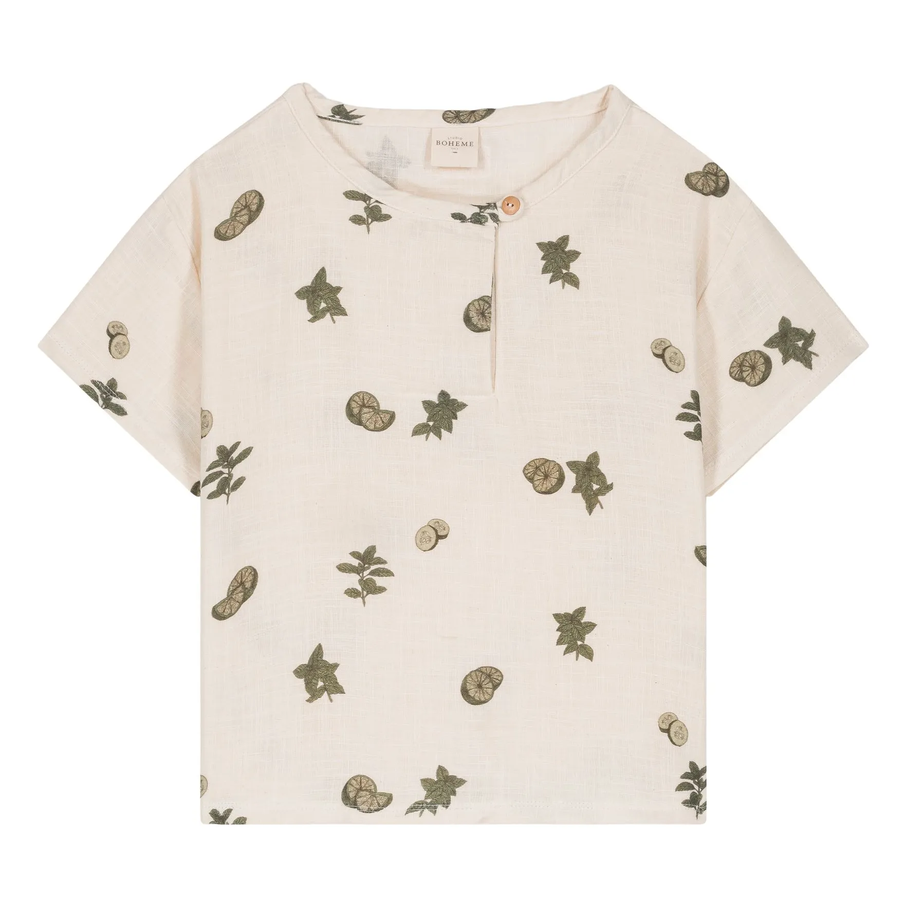 Studio Bohème Ecru Orso Fresh T-Shirt Cotton Gauze