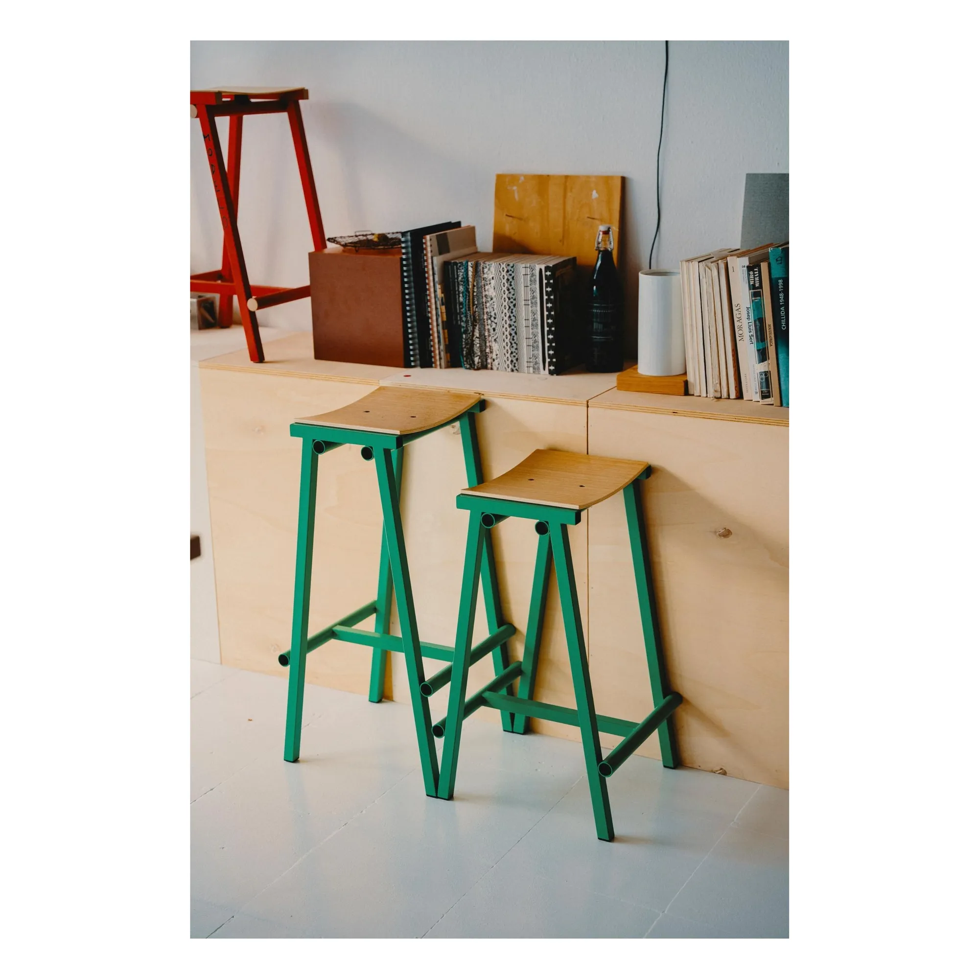Tabouret Haut 75 cm Taburete 8 | Vert- Image produit n°1