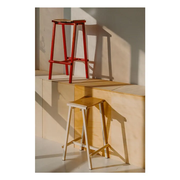 Tabouret Haut 65 cm Taburete 8 | Ivoire- Image produit n°2