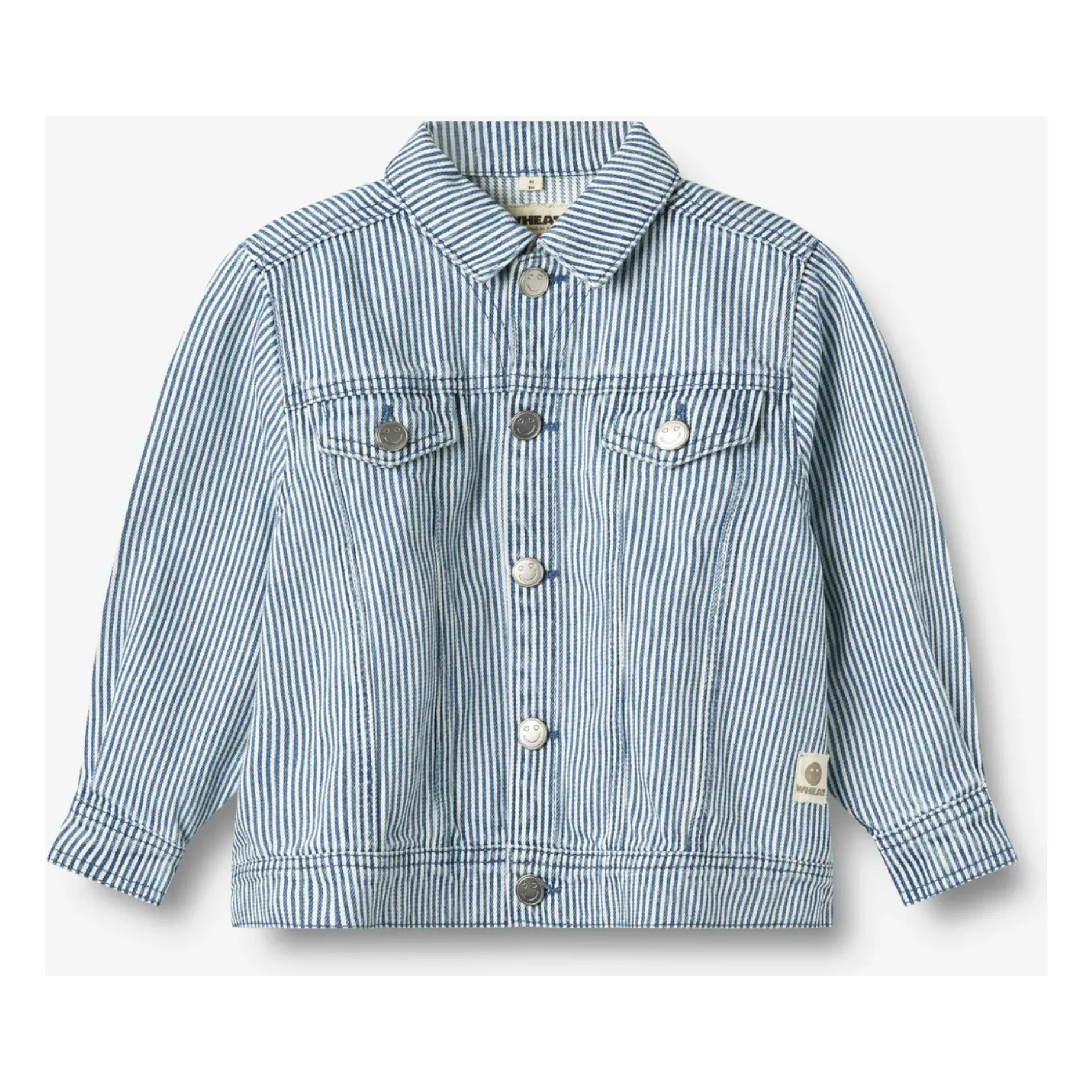 Wheat Unisex Light Blue Collaboration X Pernille Teisbæk - Denim Jacket Vive Stripes Organic Cotton