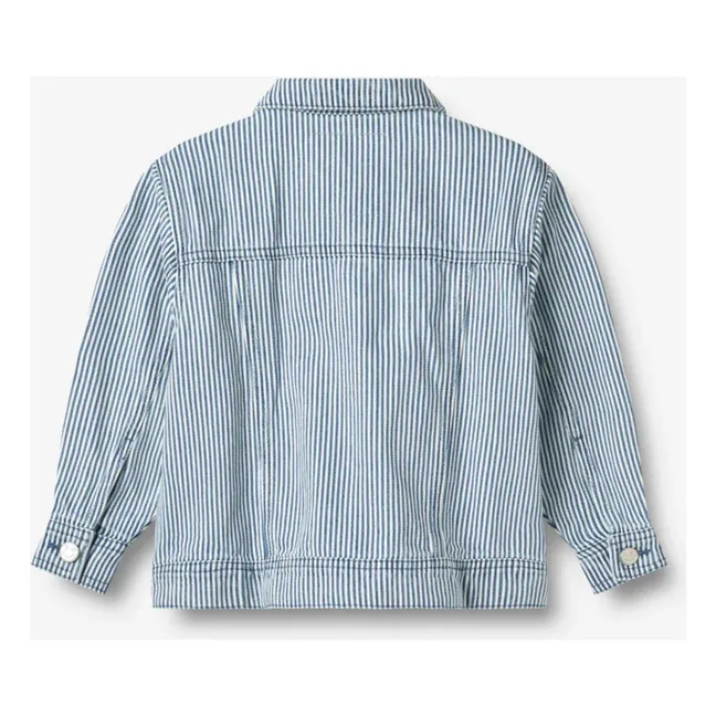 Colaboración de Wheat x Pernille Teisbæk - Denim Vive Stripes Chaqueta de algodón orgánico | Azul Cielo