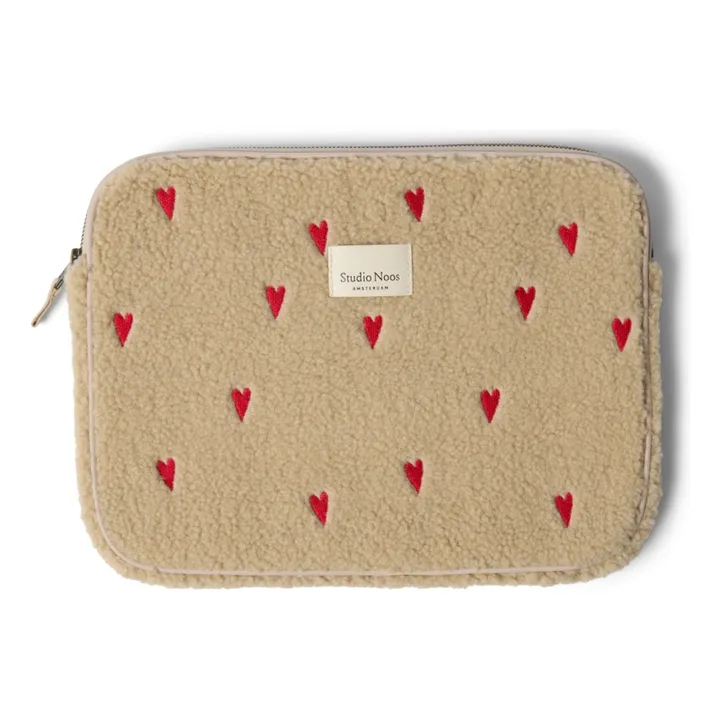Hearts computer case | Ecru- Product image n°0