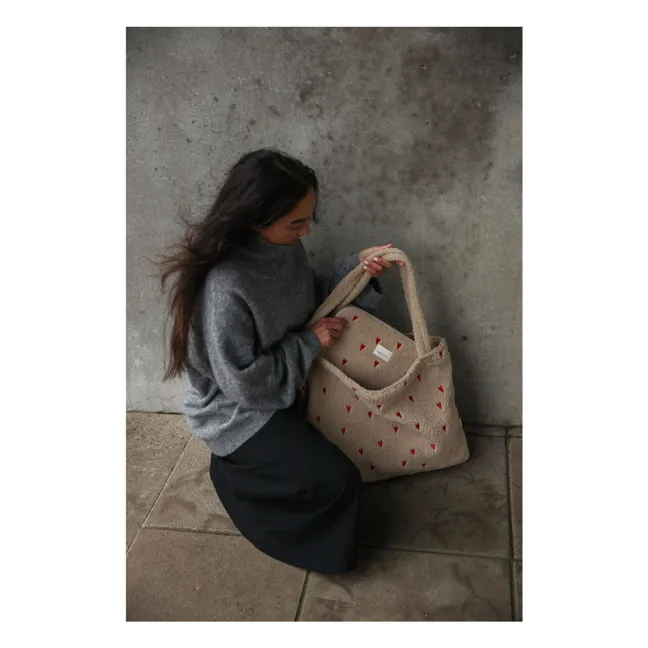 Hearts mom-bag | Ecru