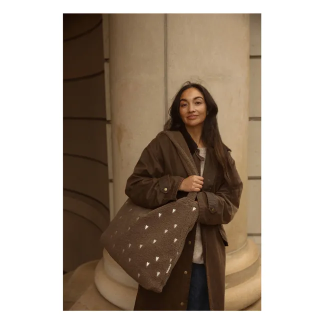 Sac mom-bag Hearts | Marron