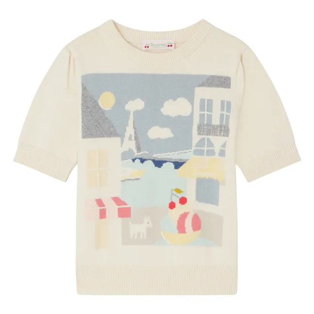 Maglione a maniche corte Elvira | Ecru