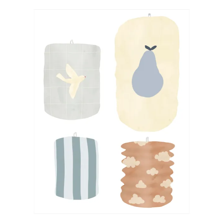 Lampions stickers | Blue- Product image n°0