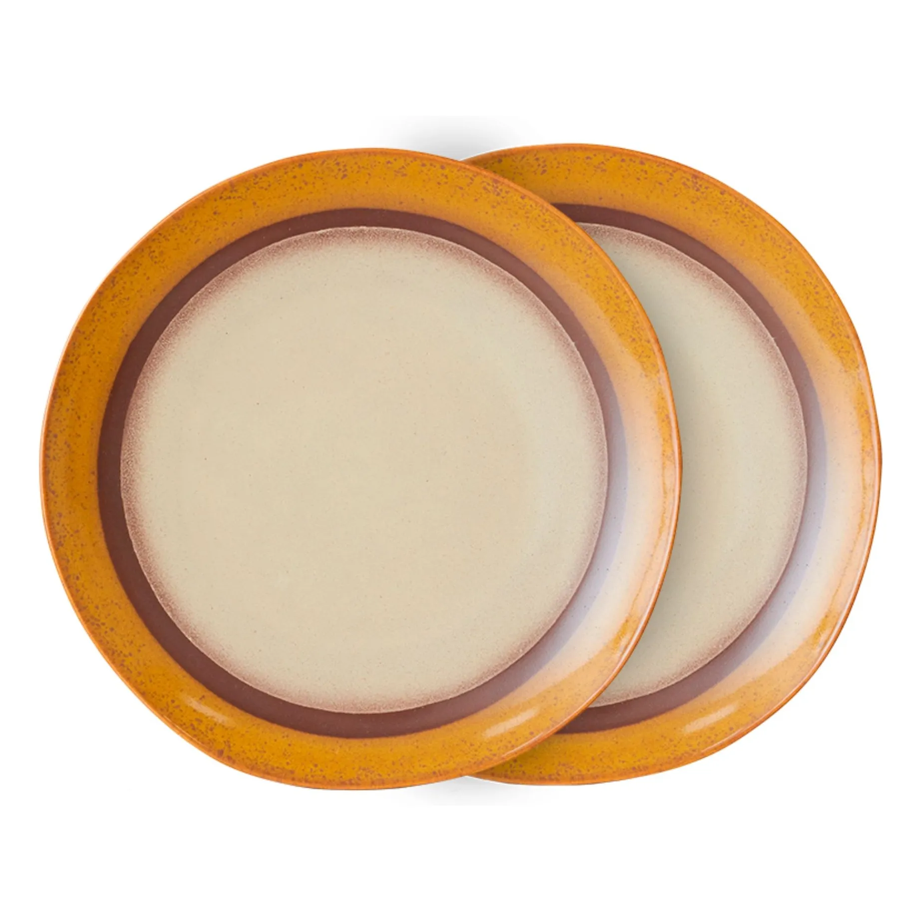 Assiettes en grès - Set de 2 | Orange- Image produit n°1