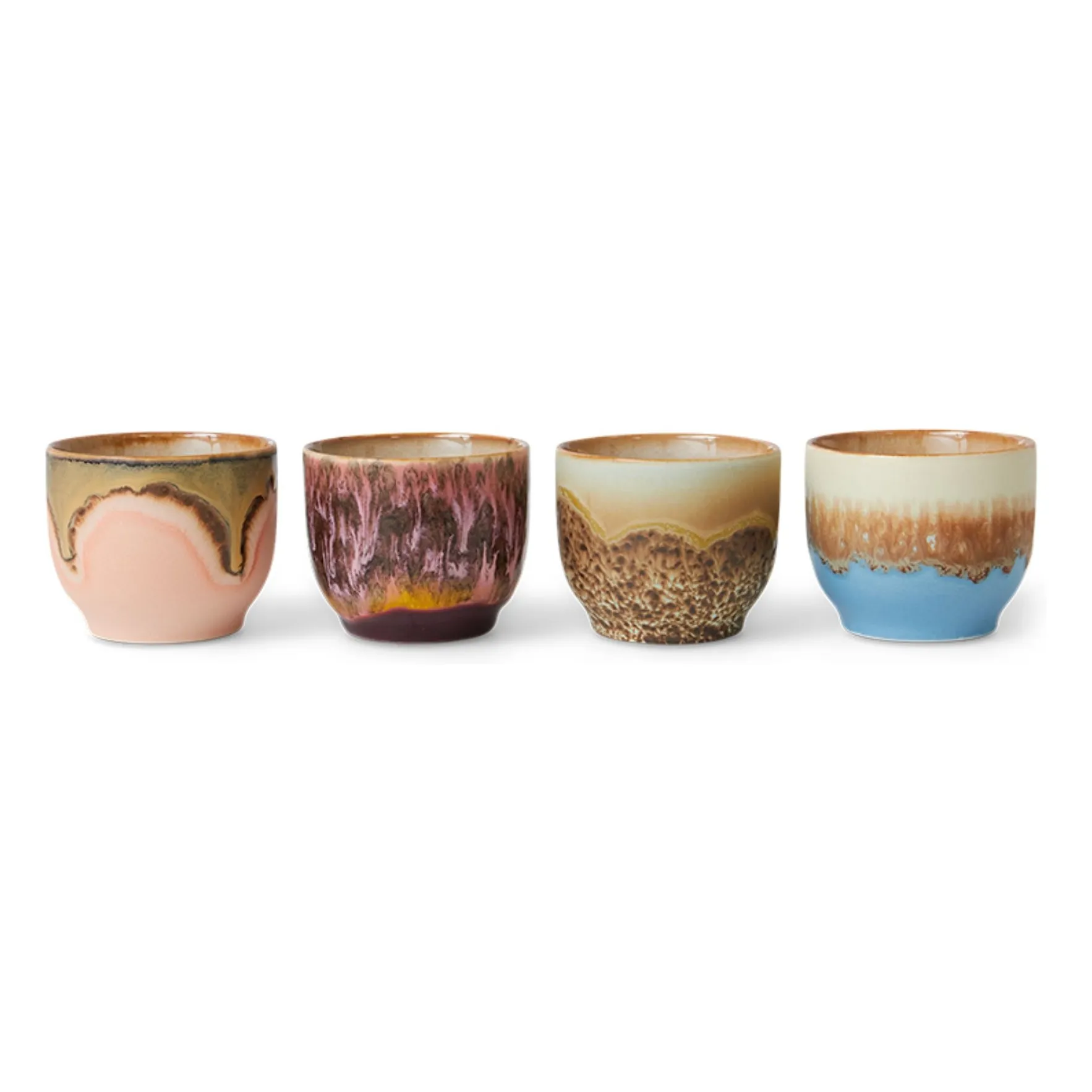 Tasses à café en grès - Set de 4 | Multicolore- Image produit n°0