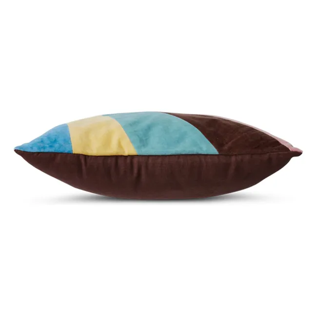 Striped velvet cushion | Pink