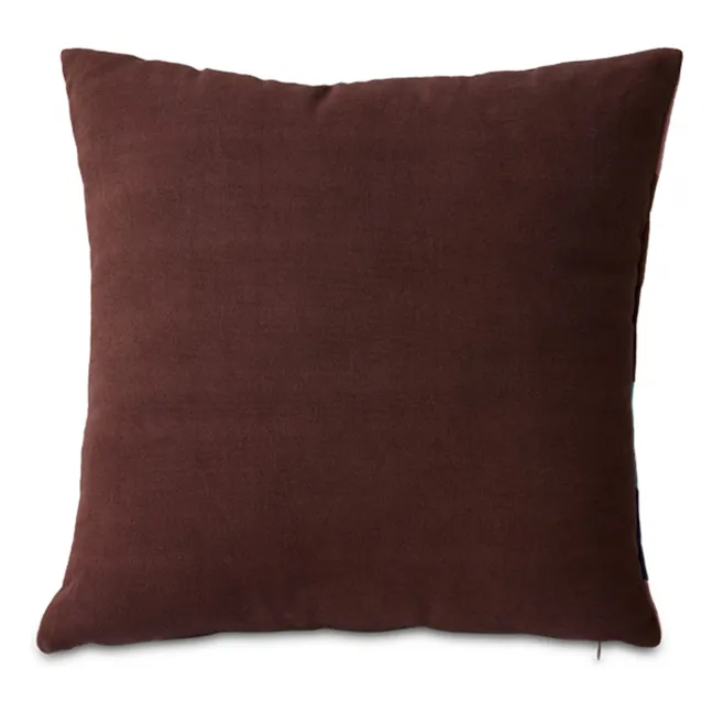 Striped velvet cushion | Pink