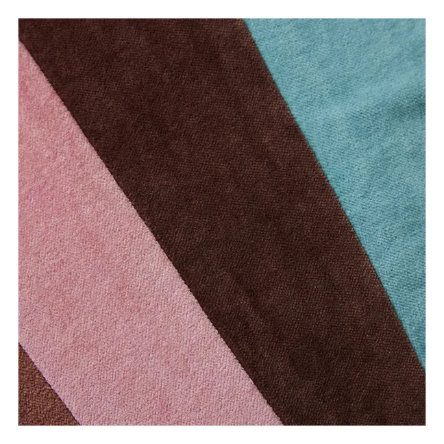 Striped velvet cushion | Pink