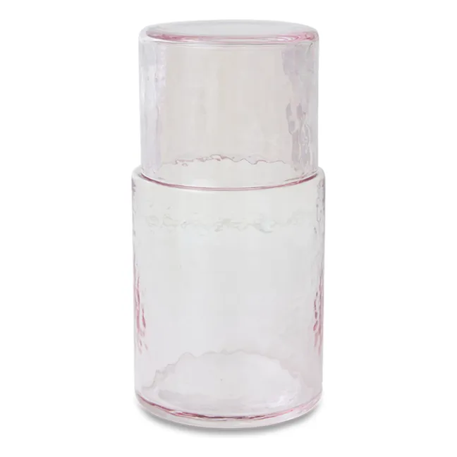 Caraffa di vetro Tubo | Rose transparent