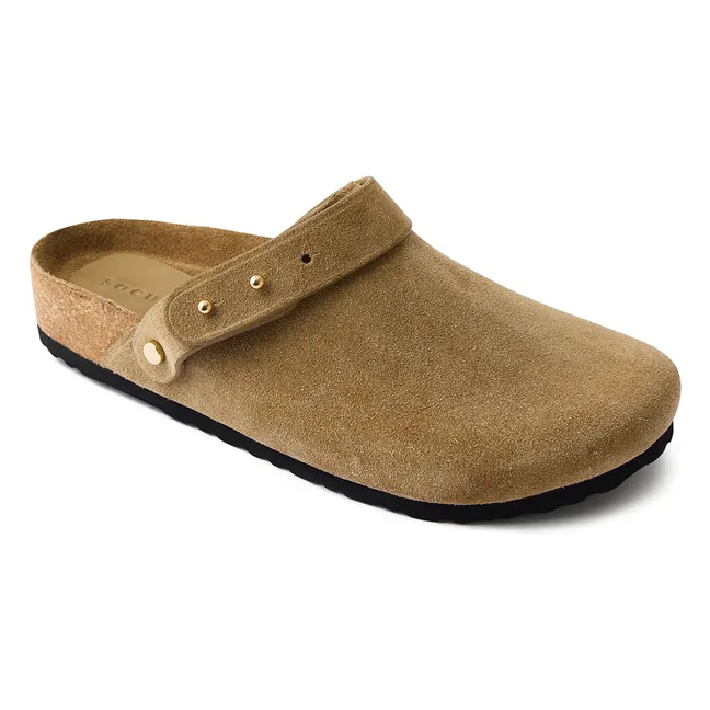 Zoccoli in pelle crosta Sleepy | Miele