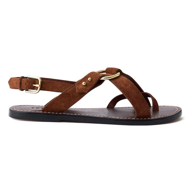 Florence Sandalen aus Spaltleder | Rostfarben