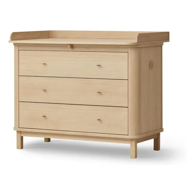 solid wood dresser changing table low voc water-based finish eu Solid Wood Changing Table with Drawers and Handle-Free Design – HOMSEE main image 0