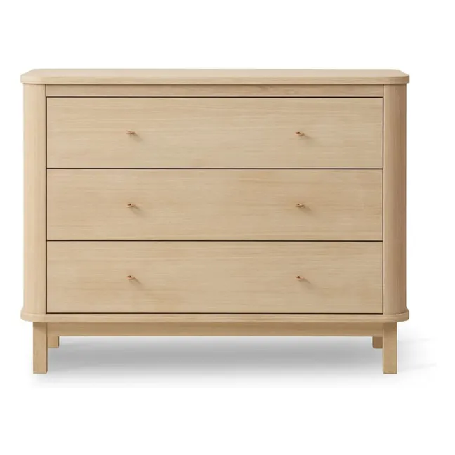 Wood 3-drawer chest in oak