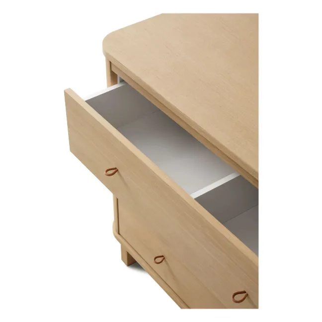 Wood 3-drawer chest in oak