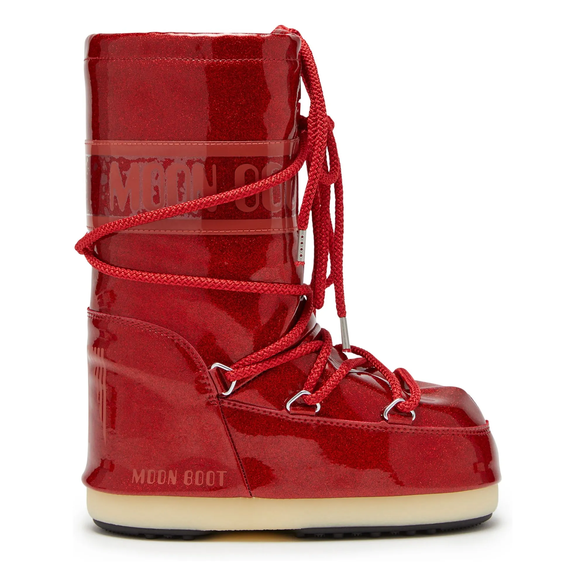Moon Boot Red Icon Jr Glitter