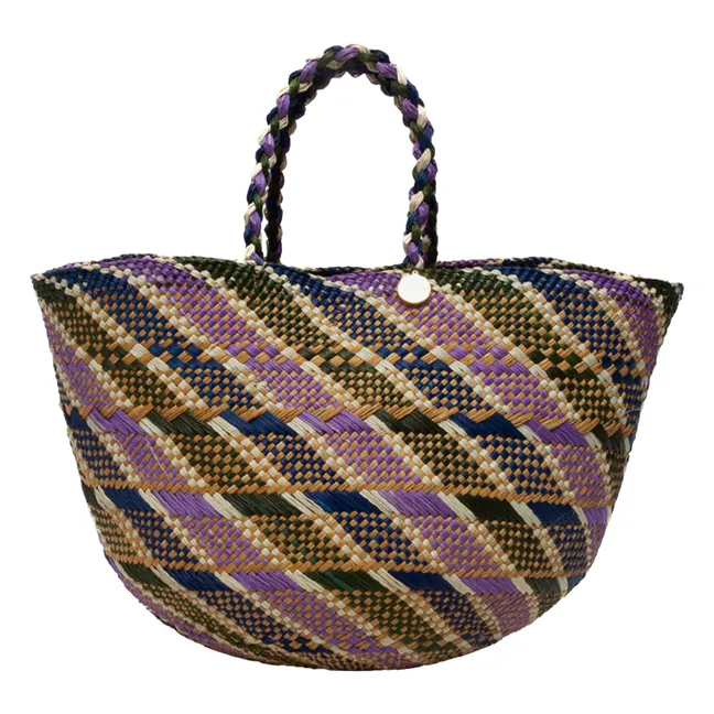 Canasto Stripes Cestino piccolo | Verde