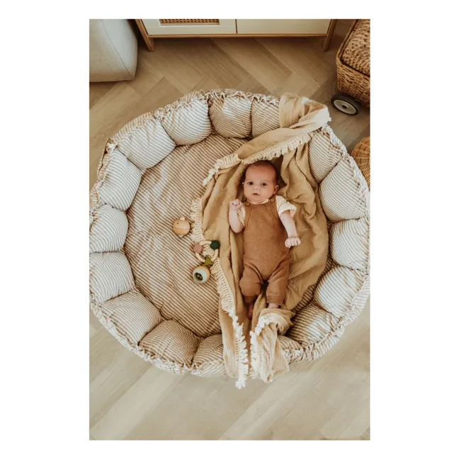 Krabbeldecke Coco - Gestreift | Blau