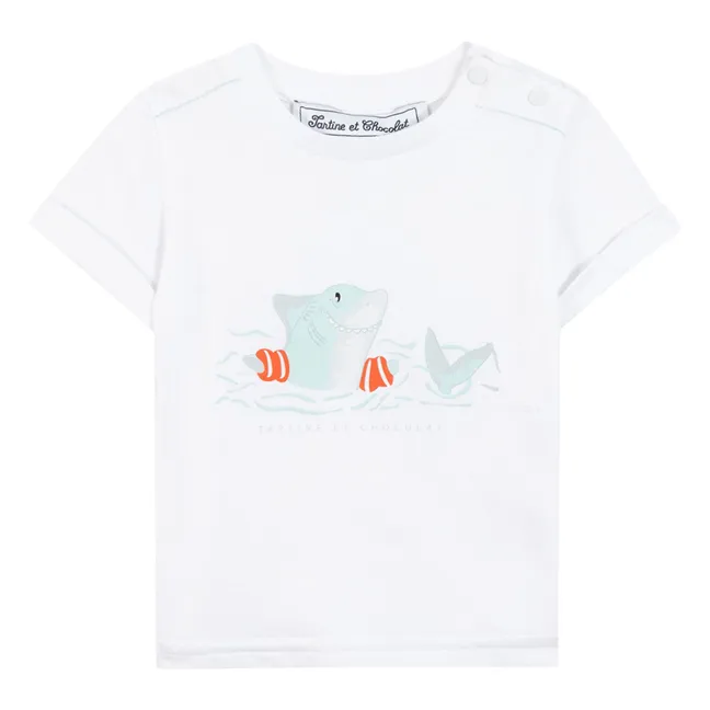 Maglietta con squalo | Bianco