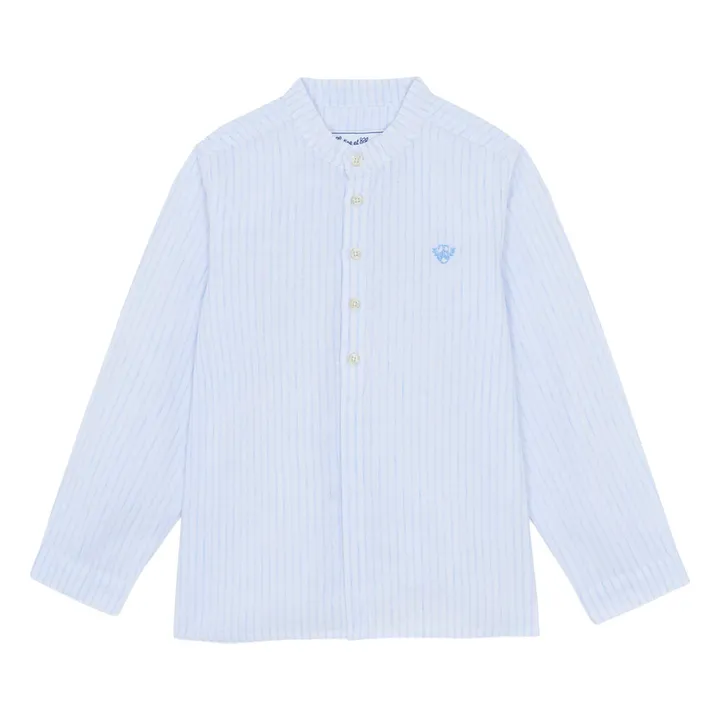Chemise Rayures Lin | Bleu Clair- Image produit n°0
