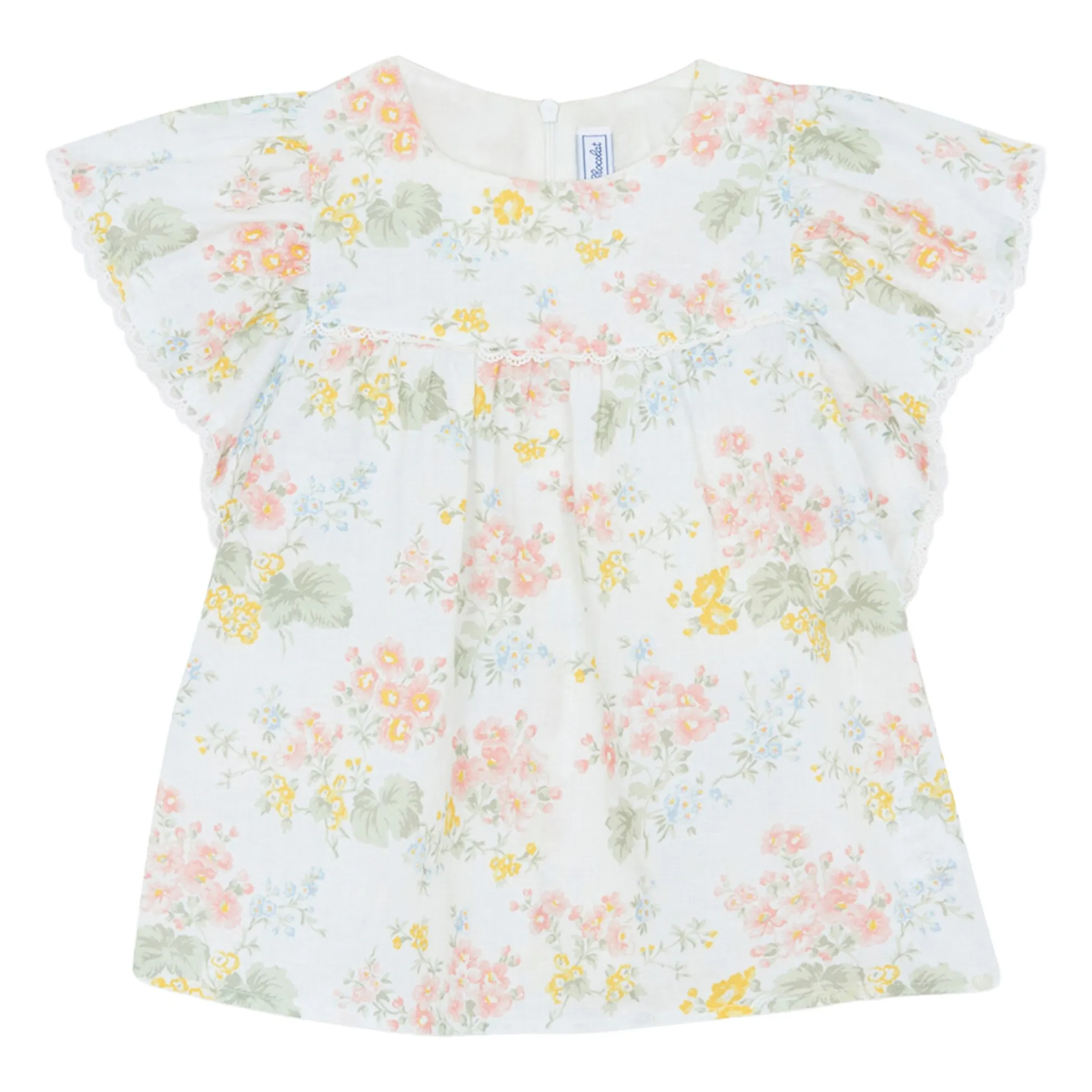 Tartine Et Chocolat Girls Ecru Blouse Volant