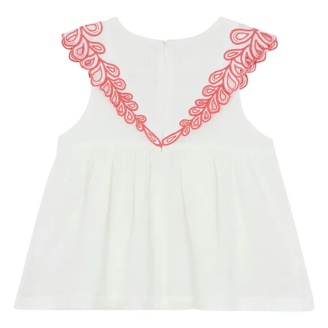 Top Fleuri | Blanc