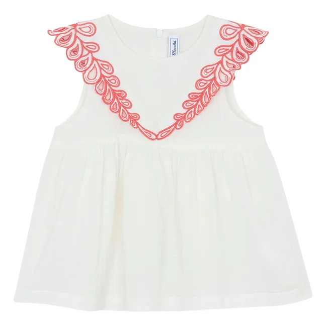 Top Fleuri | Blanc