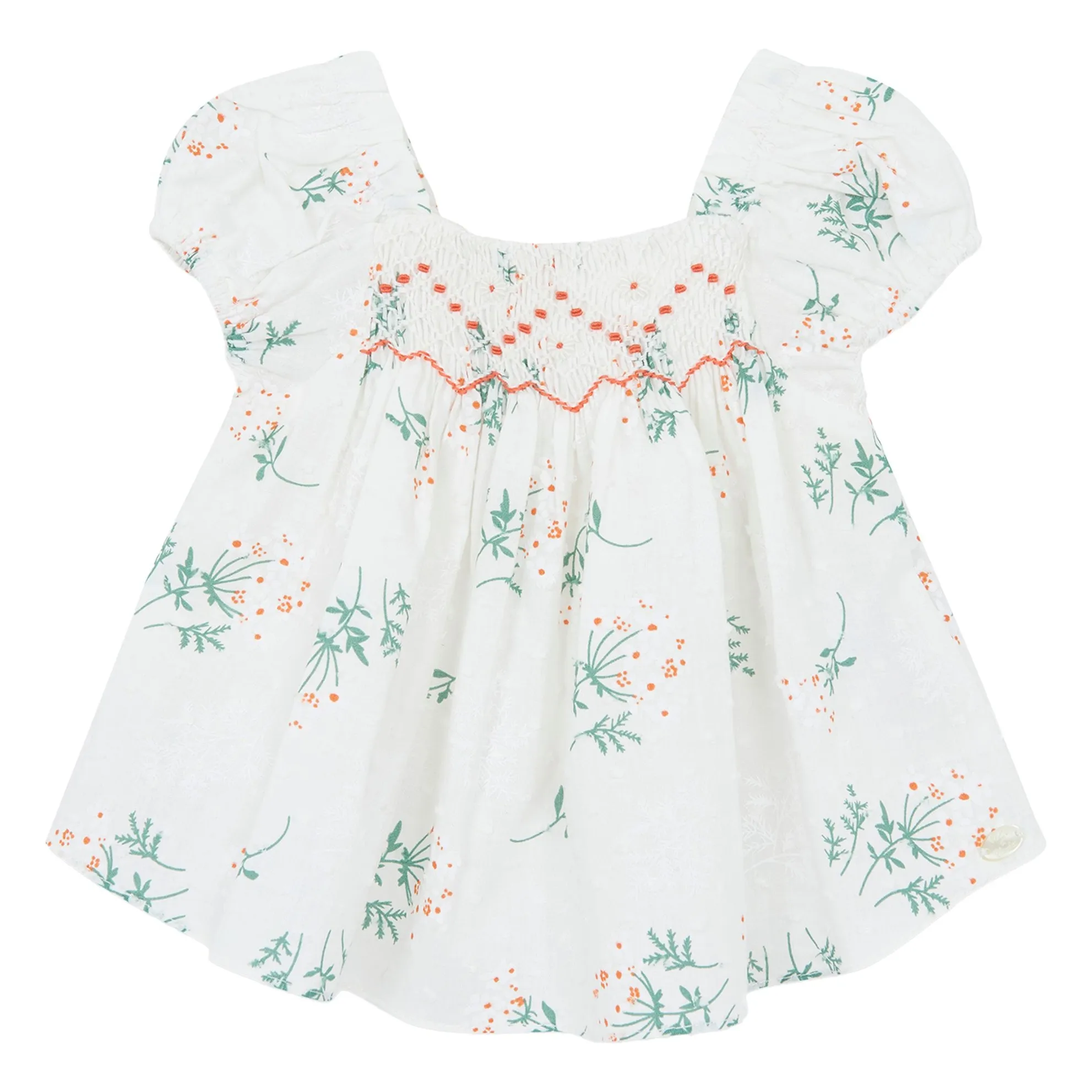 Tartine Et Chocolat Women's White Smocked Blouse