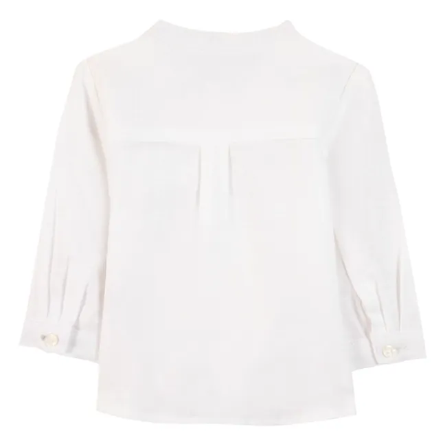 Camicia in lino con logo | Bianco