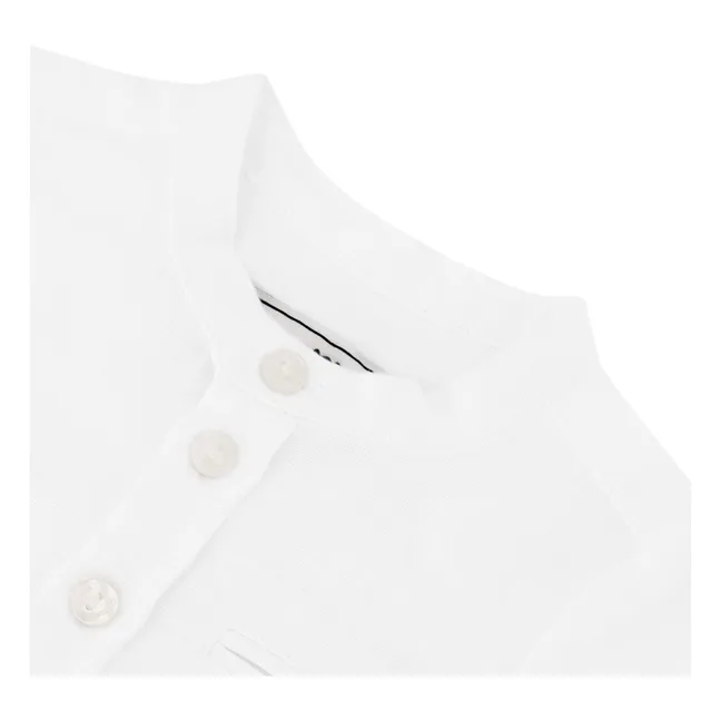 Camicia in lino con logo | Bianco