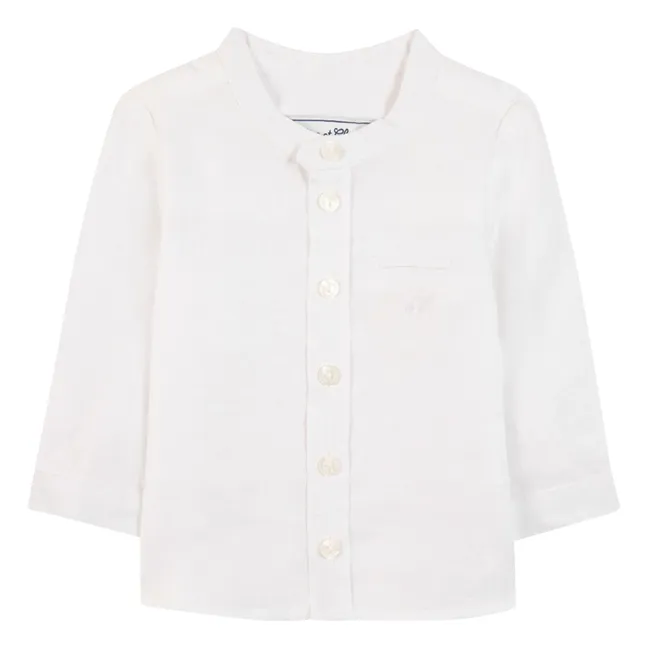 Camicia in lino con logo | Bianco