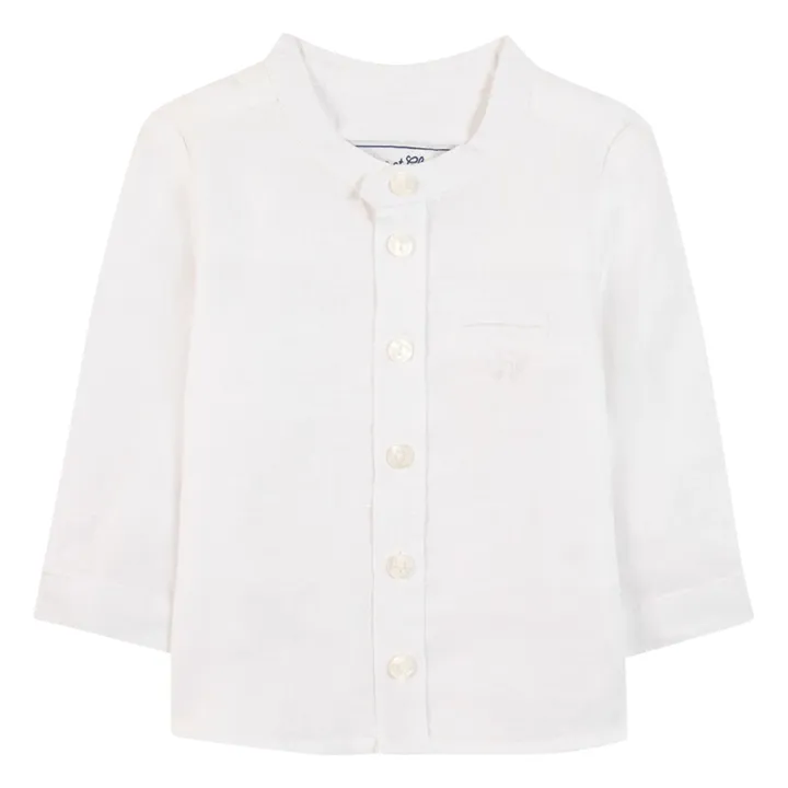 Chemise Logo Lin | Blanc- Image produit n°0