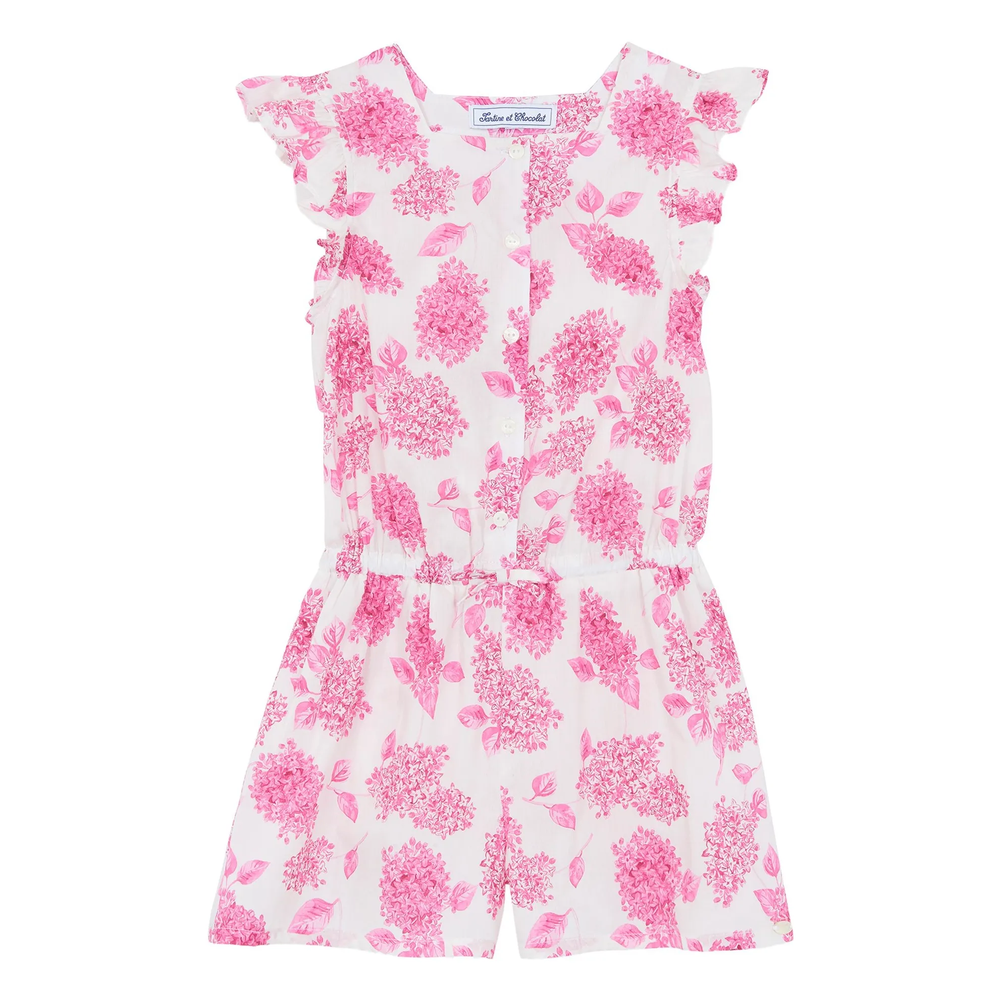 Tartine Et Chocolat Girls Pink Combishort Fleurie
