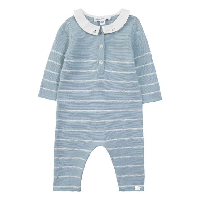 Tuta a righe | Azzurro