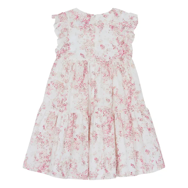 Flower Ruffle Dress | Ecru