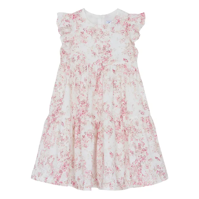 Flower Ruffle Dress | Ecru