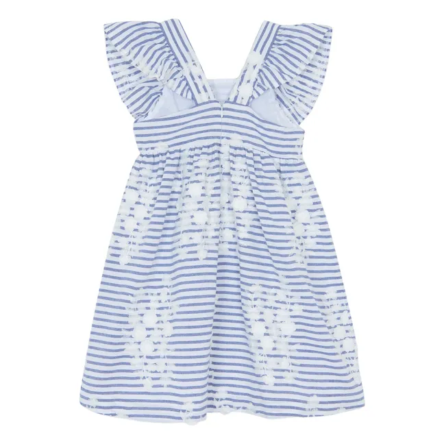 Robe Rayures Fleurie | Bleu
