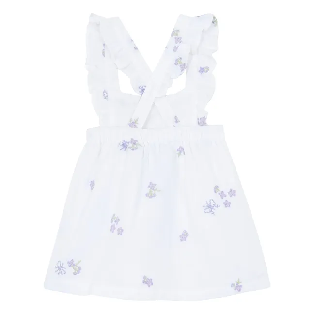 Kurzes besticktes Kleid | Weiß