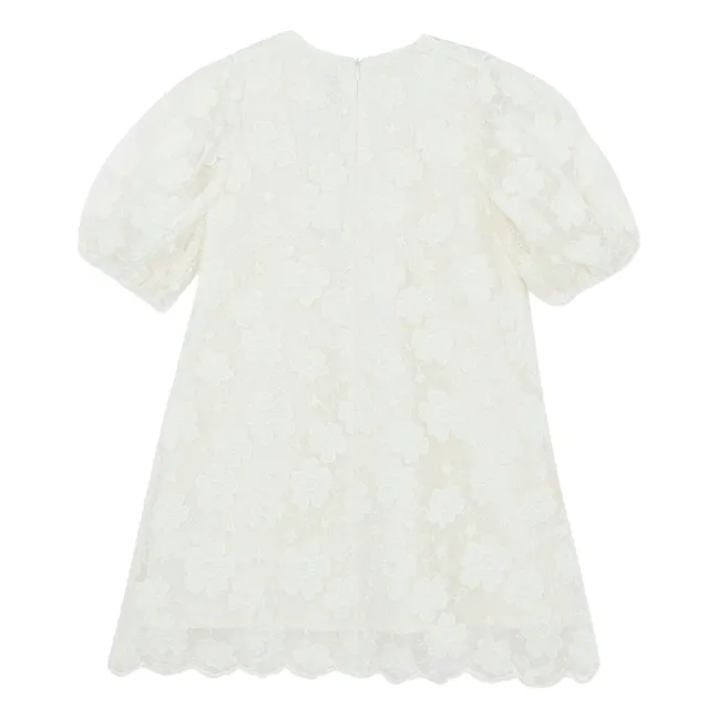 Robe Volants Fleurie | Blanc