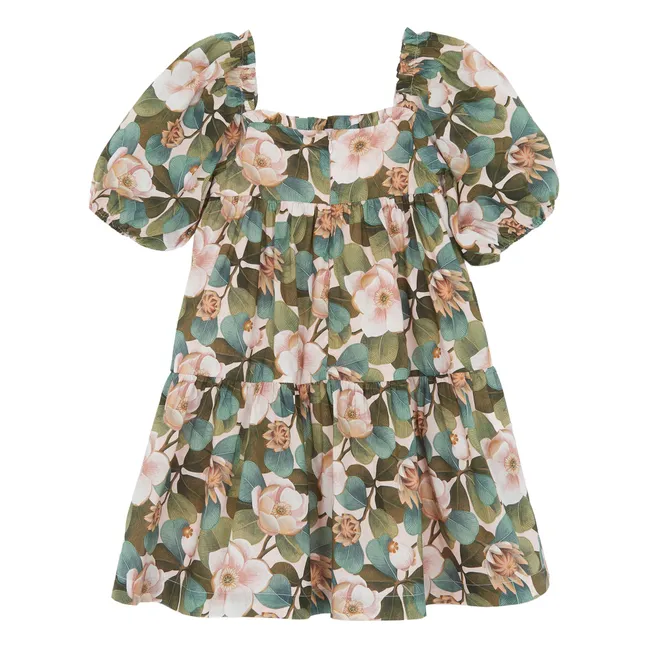 Kleid Blumen | Khaki