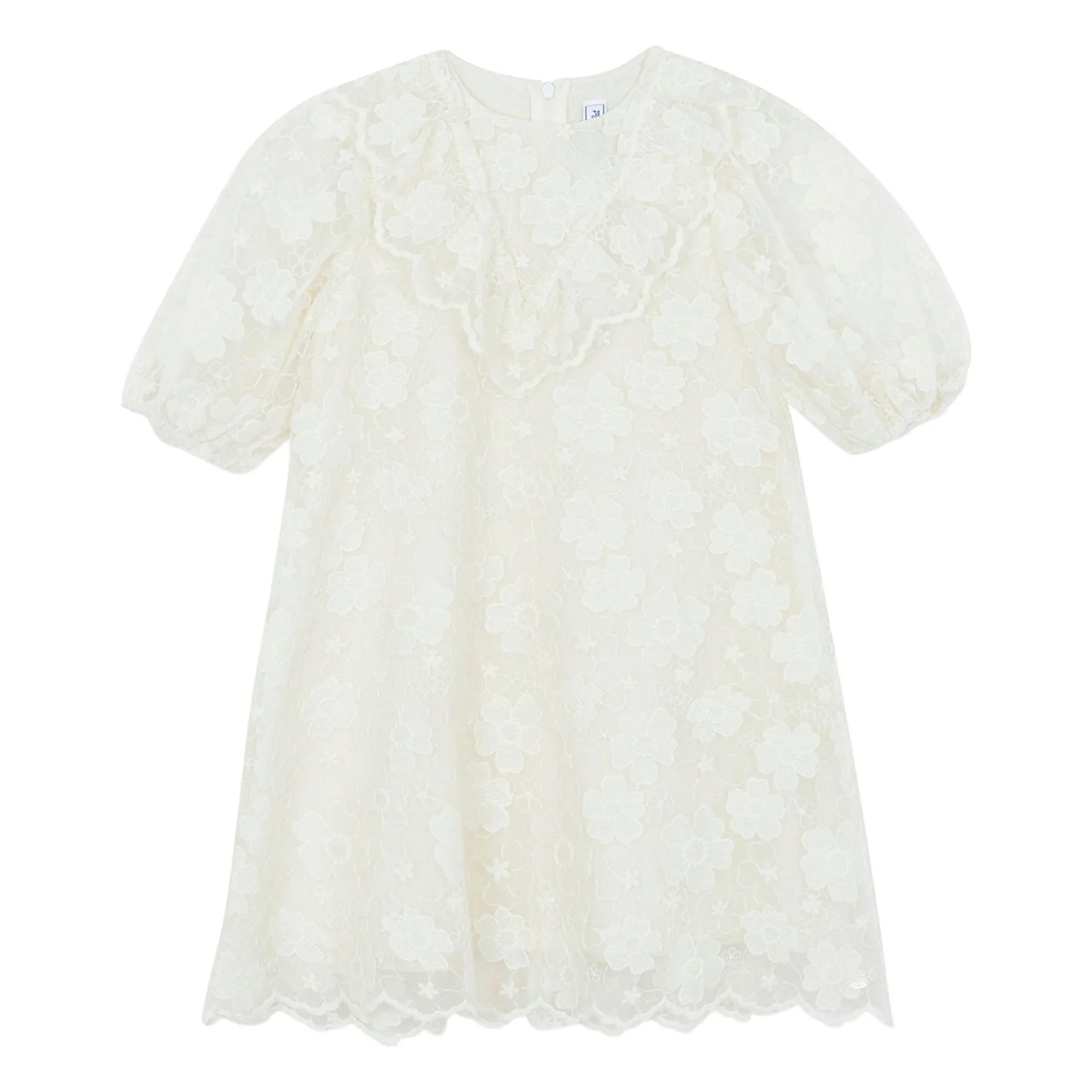 Tartine Et Chocolat Girls White Floral Ruffle Dress