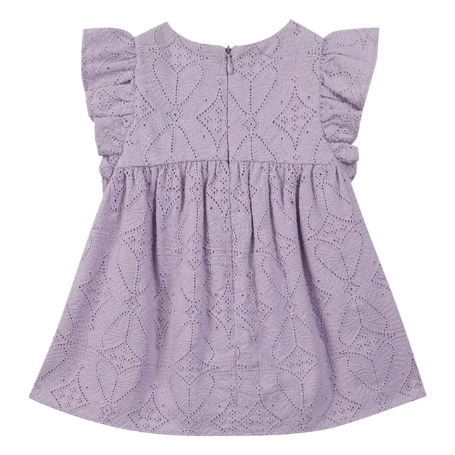 Robe Courte Ajourée | 	Lilas