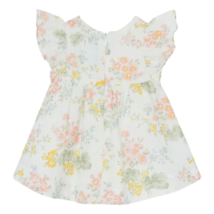 Robe Courte Fleurie | Blanc- Image produit n°1